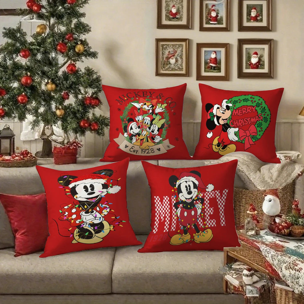 Świąteczne poszewki na poduszki Mickey Mouse