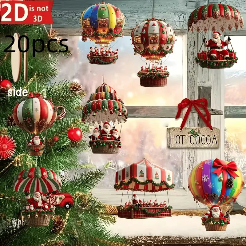 Zawieszki z Mikołajem 2D (20szt)